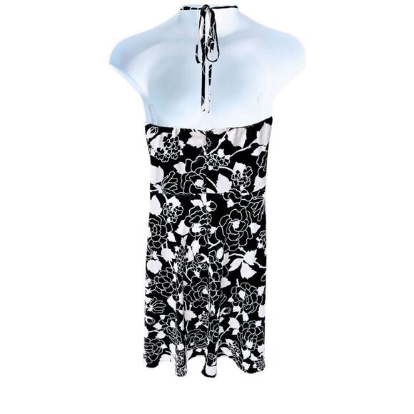 A. P. N. Y NEW Plus Size Sheer Floral Tie Neck Halter Tea Length Dress Size 20W - Picture 7 of 11